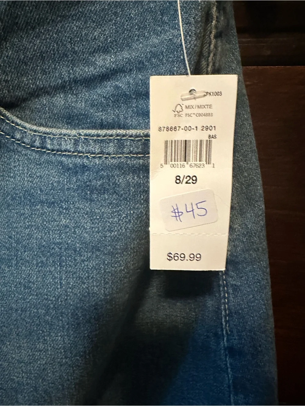 GAP Blue Denim Maxi Skirt with Front Slit Detail - Picture 5 of 5